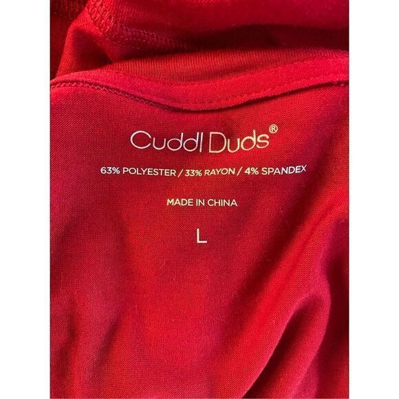 Cuddl Duds Layering Top Red Sz. L Poly/Spandex/Rayon Valentine - Picture 7 of 11